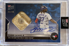 2022 Topps Now Vladimir Guerrero Jr Blue /49 Game Used Base Yankees 3 HR Game