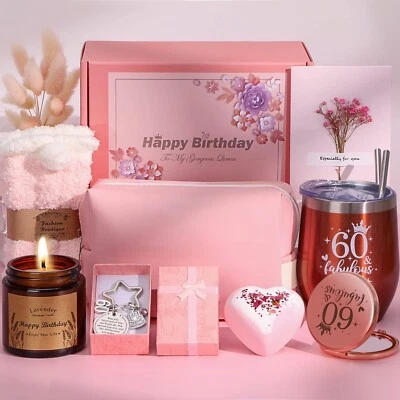 TUDOU 60th Birthday Gifts for Women, Personalised Birthday Hampers for Women TurniA9YB