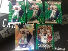 2020 Troy Aikman Mosaic (1) Silver Prizm + (4) Green Prizm Inserts & Base