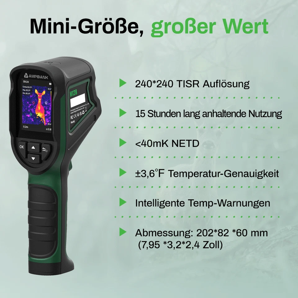 NEU AMPBANK H128 Infrarot-Wärmebildkamera Wärmebildkamera IR Auflösung 2,4“ LCD - Bild 3 von 4