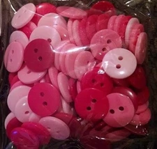 Pink Assorted Colored round Buttons Set