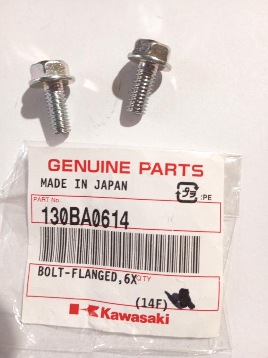 Kawasaki ZX-6R, ZX-10R, KAF1000 Flanged Bolt 6X14 NOS 130BA0614