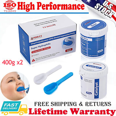 2Pcs Dental Hydrophilic Firmer Teeth Impression Putty Fast Set Silicon Material