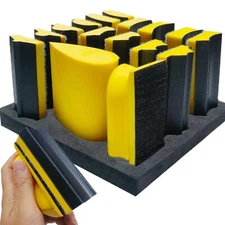 16 Pcs Contoured Profile Sanding Block Set Hook And Loop Foam Material Hand Sand