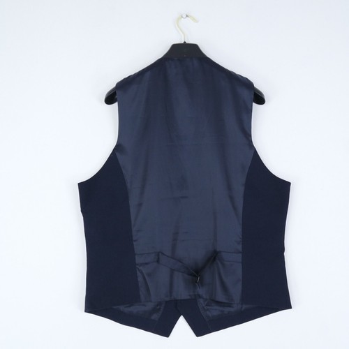 Mens Waistcoat Large Size US 44 Dark Blue Slim H&M Formal Wedding Dress Vest - Picture 3 of 13
