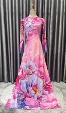 Ao Dai Vietnamese High Quality Silk Designer Long Dress With Pants. 3XL
