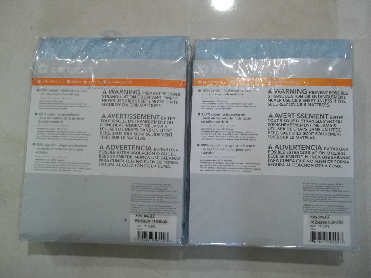 NEW 2 PACK CARTER S BABY KNIT CRIB SHEET 100 COTTON FITS STANDARD