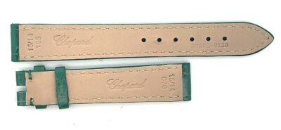 Genuine Chopard 15mm x 14mm Green Alligator Leather Watch  display picture 1
