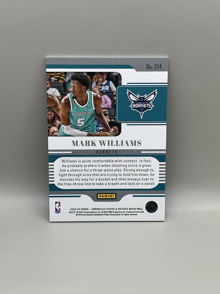 2022-23 Panini Chronicles Plates and Red /149 Mark Williams #314 Rookie RC - Image 2 of 3
