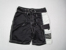 Vintage Gotcha Board Shorts Mens 33 Black 8" Nylon Surf Swim Beach Retro Y2K