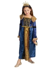 Dress Up America Renaissance Costume Dress for Girls - Medieval Queen Costume