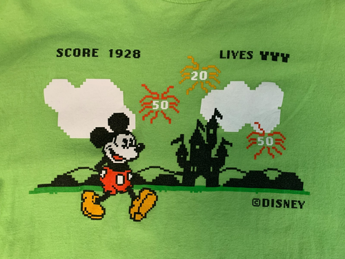 Disney Mickey Mouse Pixel Video Game Disneyland Celebration Women's L T-Shirt - Picture 2 of 6
