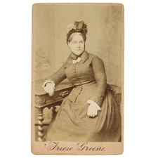 William Friese-Greene Studio CDV c1875 Woman & Feather Hat Portrait Photo C3605