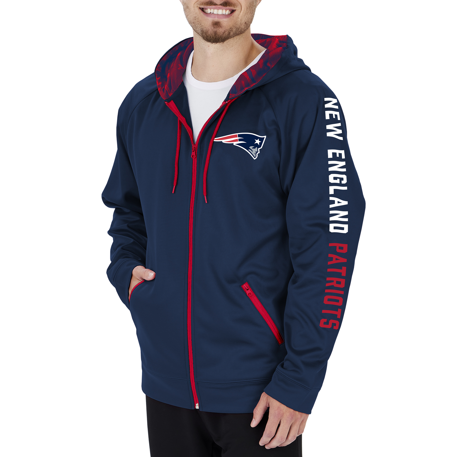 Мужская камуфляжная толстовка Zubaz NFL New England Patriots с полной застежкой-молнией