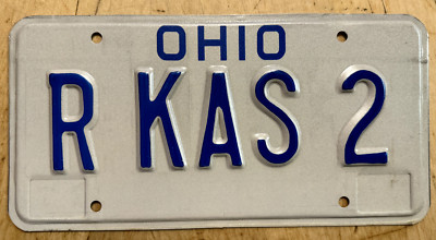OHIO VANITY AUTO LICENSE PLATE '' R KAS 2 '' OH ROBERT RICK RAY RALPH KASTNER