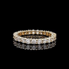 1CT K&uuml;nstlicher Diamant Volle Ewigkeit Endlos Trauring Gelb Vergoldet