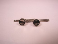 SINGLES 2 1/4" Round Concave Silver Tone Vintage Formal Tuxedo Shirt Stud i12