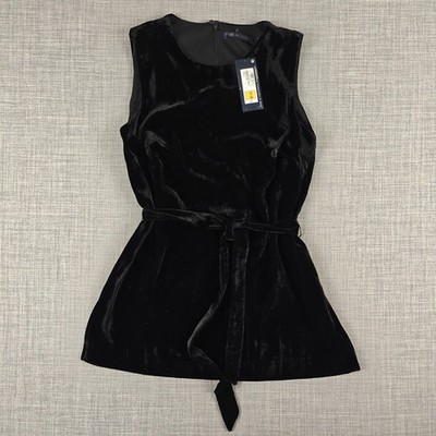 M&S Marks & Spencer Black Belted Sleeveless Dress UK 10 NWT New