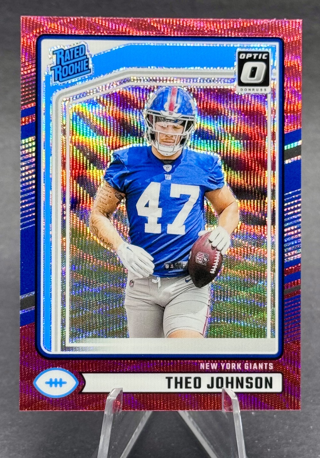 2024 Panini Donruss - Theo Johnson Rated Rookie #357 Optic Preview Red Wave