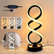 Modern Bedside LED Decorative Night Light Spiral Table Dimmable Lamp for Bedroom