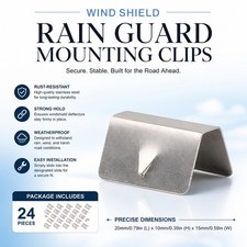 Stainless Steel Car Window Deflector Clips fits Windshield Rain Guards X12 Pack