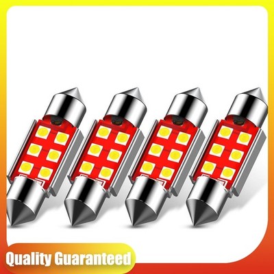 4X 6000K 6418 6411 Canbus LED License Plate Tag Light Bulb For BMW Audi Mercedes