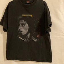 Zion Rootswear Bob Marley T-Shirt Black Rasta Portrait Reggae Graphic Tee Size L