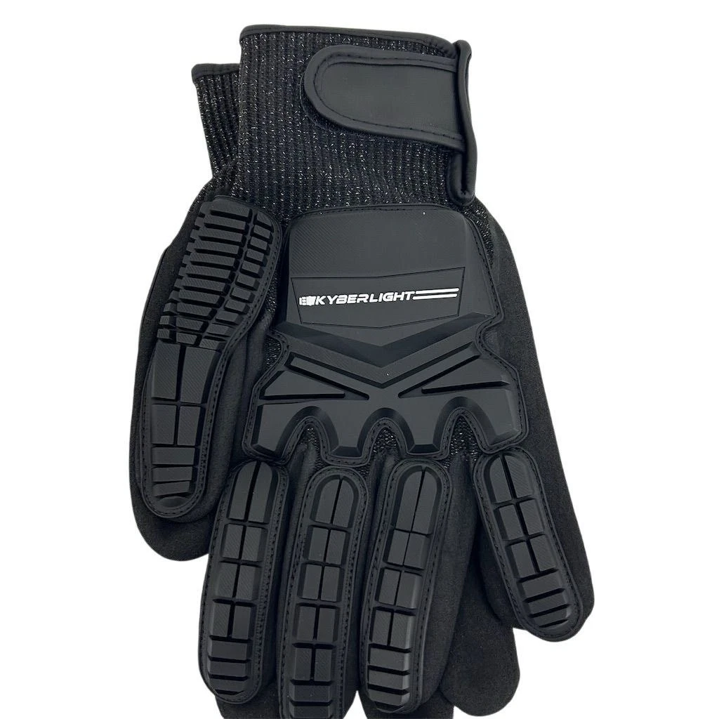 Kyberlight Tactical Dueling Gloves Mens Large 10 Black Armored Combat Cosplay