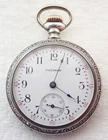 ANTIQUE 3/0s WALTHAM 15 JEWEL STERLING SILVER POCKET WATCH