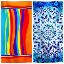 2 Packs Oversized Beach Towel Set Extra Large Big XL Pool Camping Swim Cleara...