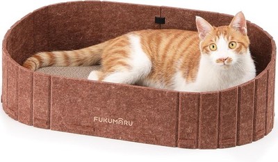 Cat Scratcher, 24 Inch Sofa Shape Cat Scratching Bed, Reversible Detachable C...