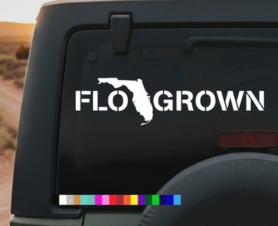 FloGrown Florida State Map Vinyl Decal Sticker - FL Grown Car Truck ...
