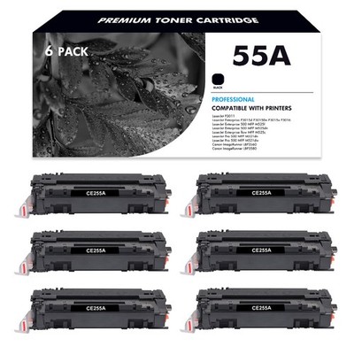 6PK CE255A 55A Toner Fits HP LaserJet Enterprise P3015 P3015d P3015dn MFP M521dn