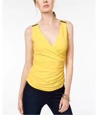I.N.C Womens Hardware Tank Top, darkyellow, 2XL