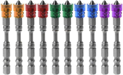 10Pcs PH2 Magnetic Phillips Cross Screwdriver Bits Set 1/4 Inch Hex Shank Plaste