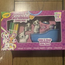 Crayola Scribble Scrubbie Pets Playset Blue Tub New in Box Washable Toy Set
