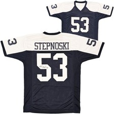 Dallas Cowboys Mark Stepnoski Autographed Signed Dark Blue Jersey Beckett