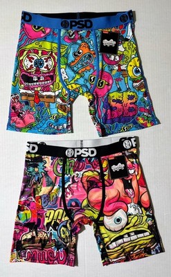 PSD Spongebob Squarepants 2 Pairs  Punk  &  Bikini Bottom Chills  Boxer Brief MD