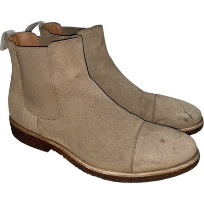 TAFT Beige Tan Suede Chelsea Ankle Boots Size: EU 41 / US 8 