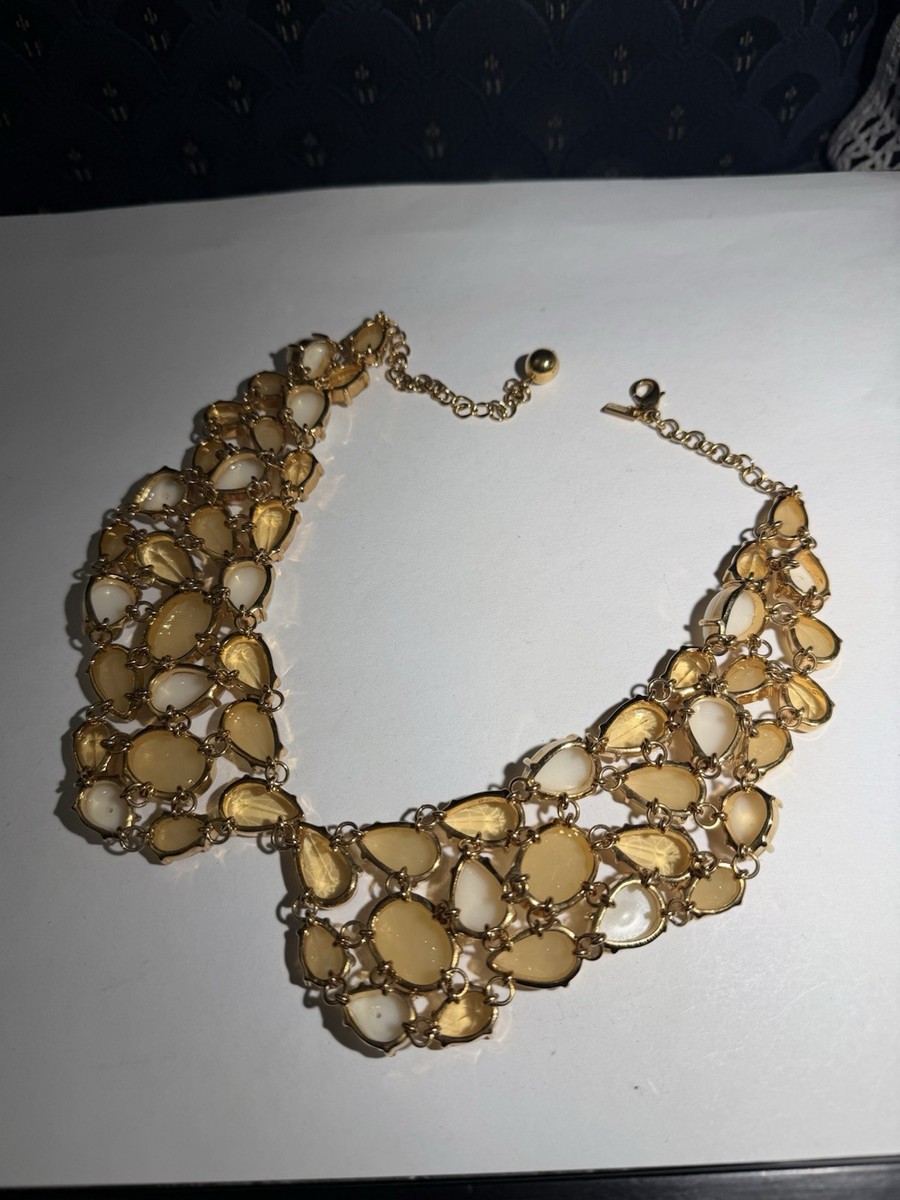 Kate Spade Necklace Plaza Athenee Bib Collar In Gold And Cream Tones View 3