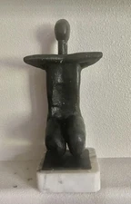 Mid-Century Solid Bronze Figurative Sculpture (14.5” high)