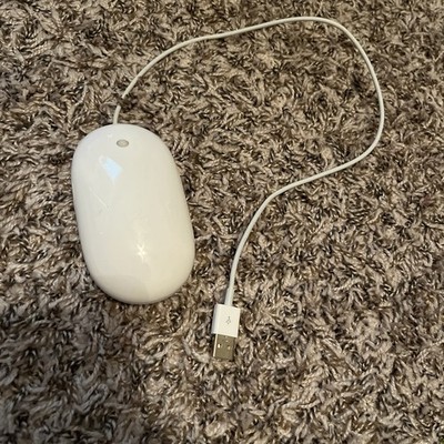 Apple Mighty Mouse MB112LL/B Optical Wired Mouse A1152 White 