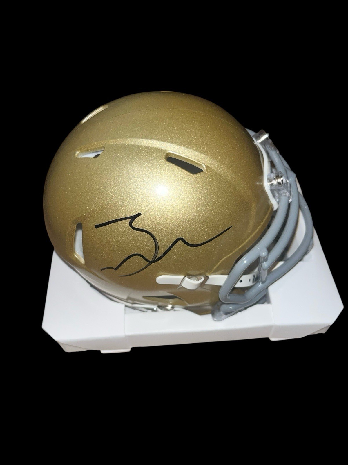 Brady Quinn Autographed Signed Notre Dame Fighting Irish Football Mini Helmet ND FOX JSA 