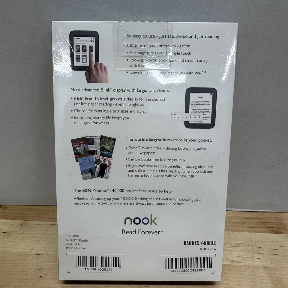 Nook Simple Touch by Barnes & Noble Wi-Fi New & Sealed - Image 2 of 4