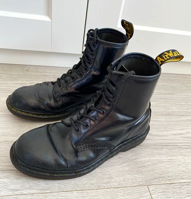 Dr Martens 1460 Combat Boots Leather Black Mens Size UK10 US11 EU45