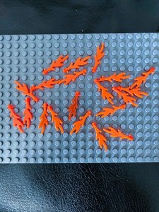 LEGO FLAMES ORANGE CLEAR LOT OF 20