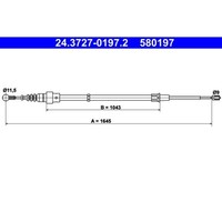 ATE Handbremsseil 1645Mm Passend FüR Seat Ibiza Skoda Fabia VW Polo |
