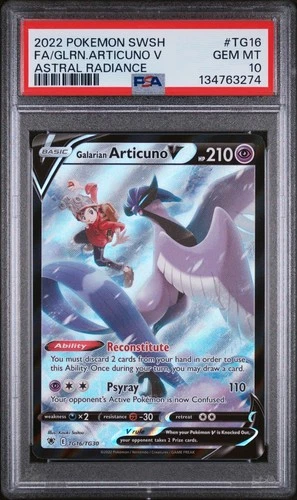 Pokemon - Galarian Articuno V - TG16/TG30 - ASTRAL RADIANCE - Full Art - PSA 10