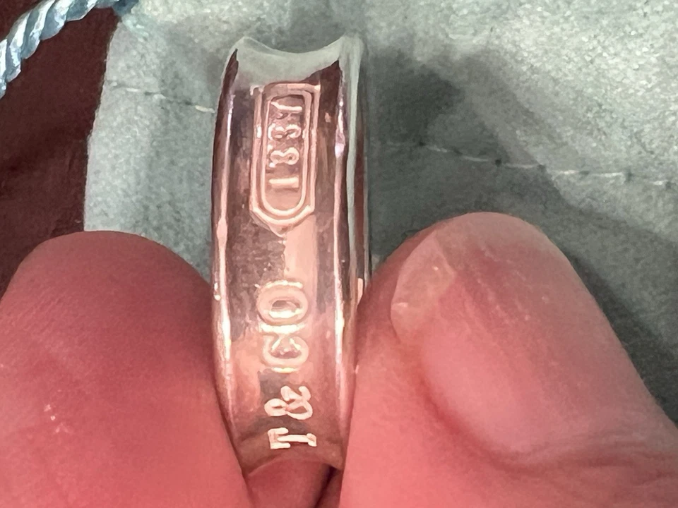 Tiffany & Co 1837 Anniversary Ring in Sterling Silver Band Size 7.5 With Bag - Image 4 of 4
