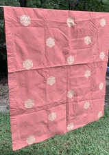 VTG Lion Head Upholstery Fabric Curtain Remnants 36” x 44”’Terracotta Cream